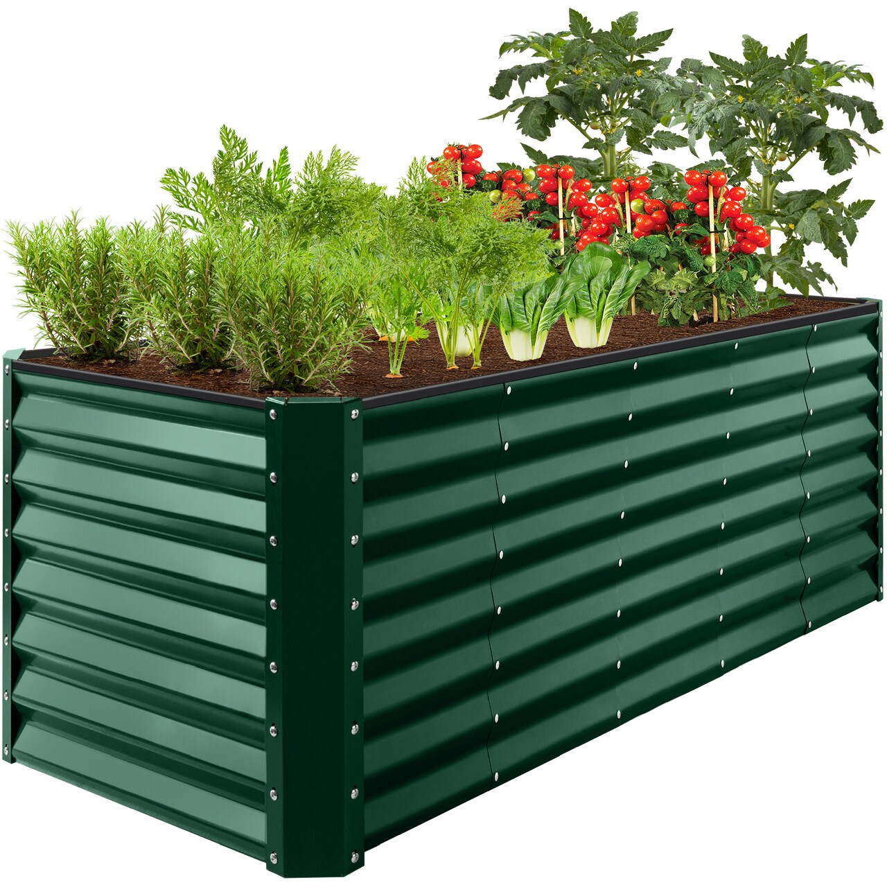 Best Choice Products 8x2x2ft Outdoor Metal Raised Garden Bed, Planter Box for Vegetables, Flowers, Herbs